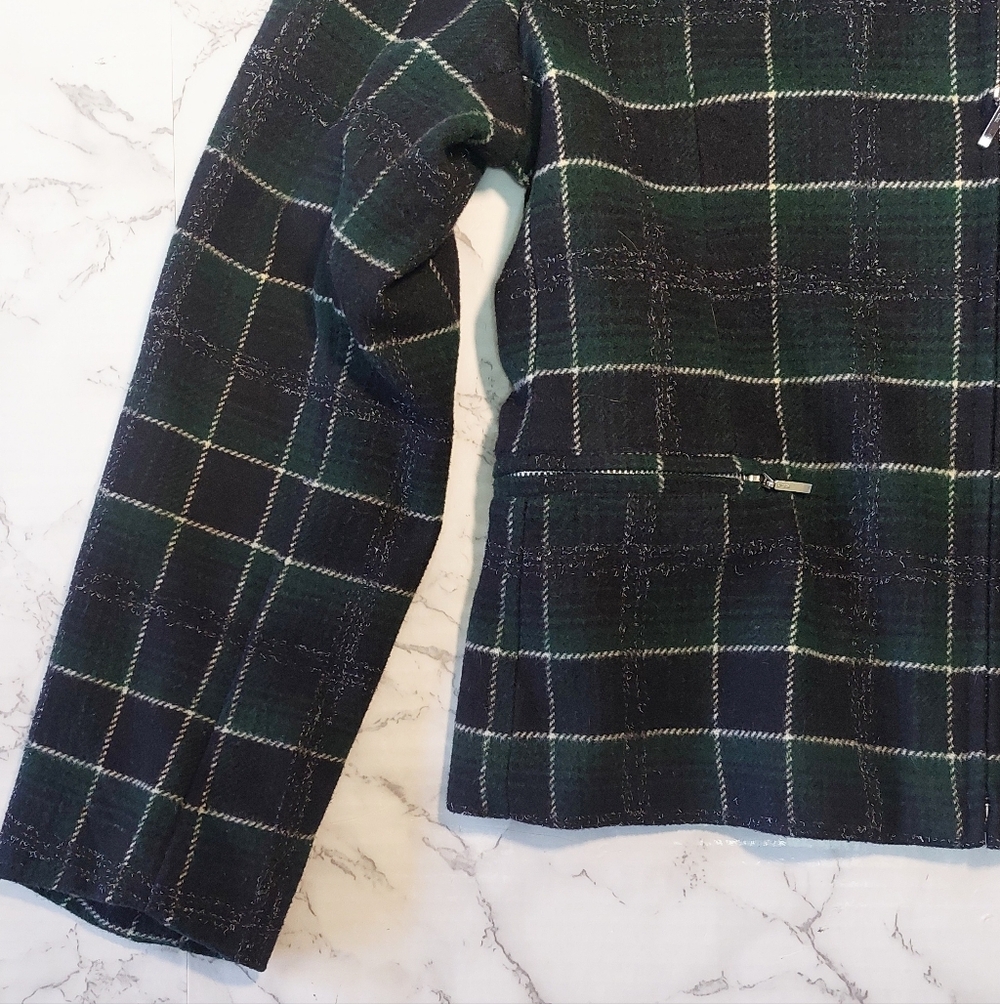 Old Navy Green/black Plaid Zip-up Jacket, Size XS (runs big) - Picture 5 of 8